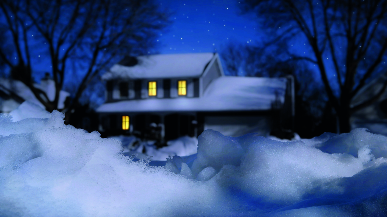 House in winter on a moonlit night; Shutterstock ID 162496700; Purchase Order: -