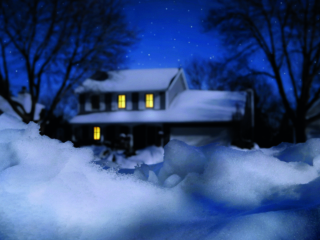House in winter on a moonlit night; Shutterstock ID 162496700; Purchase Order: -